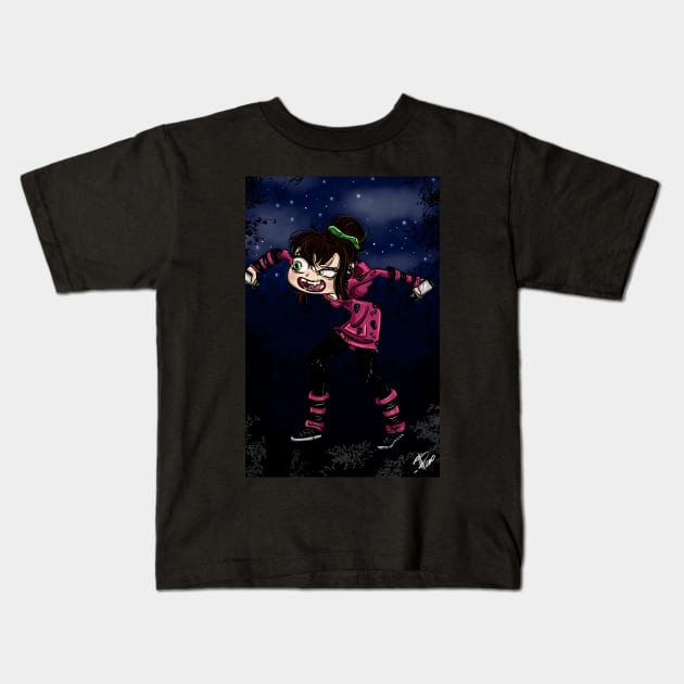 Vampire Goth Girl Kids T-Shirt by OCDVampire